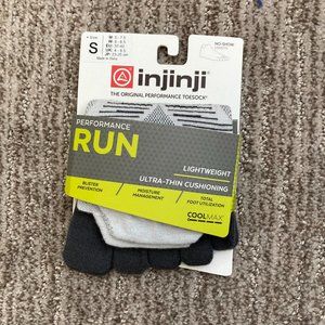Men's Small 6-7.5 Injinji Lightweight Performance Run No Show Toe socks Gray